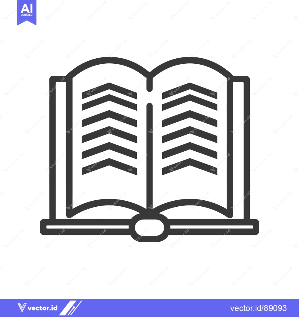 Premium Vector dari Open Book Icon with Arrow Design on Pages