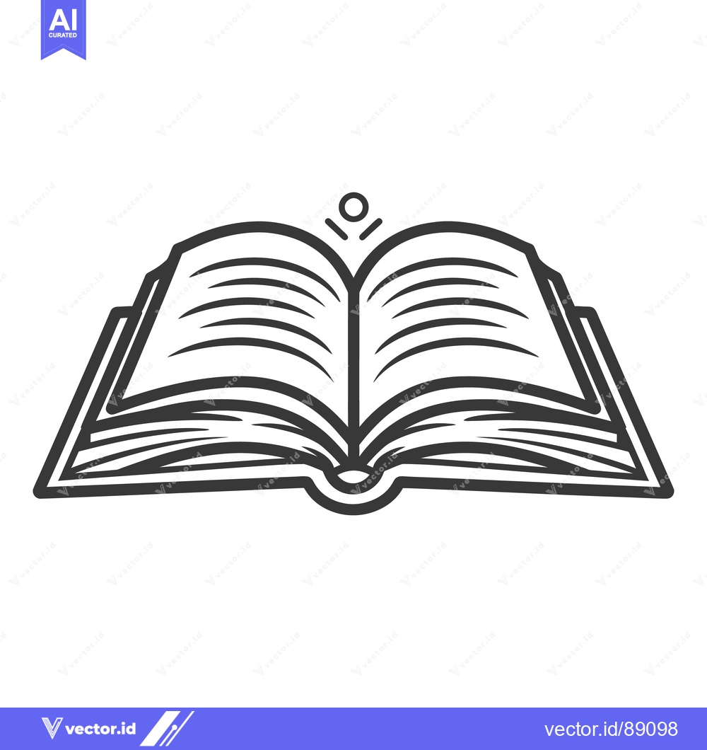 Premium Vector of An open book image with a minimalist black and white design