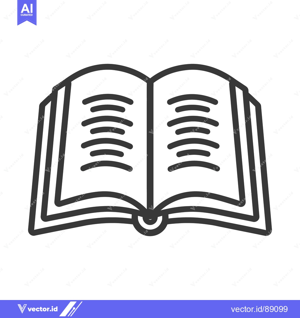 Premium Vector dari An open book graphic showing the pages and visible text lines