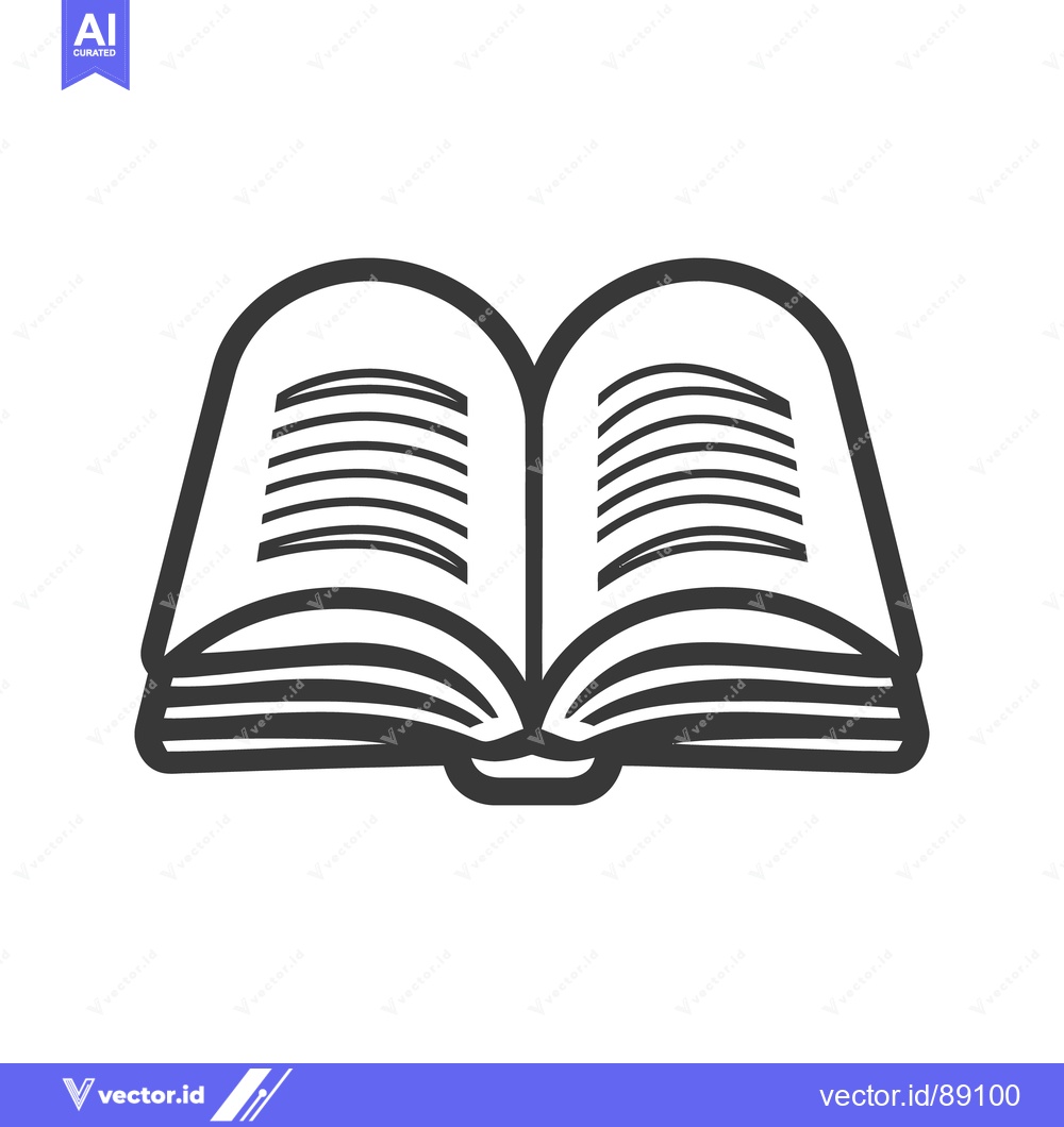 Premium Vector dari An open book with visible pages and prominent outline design