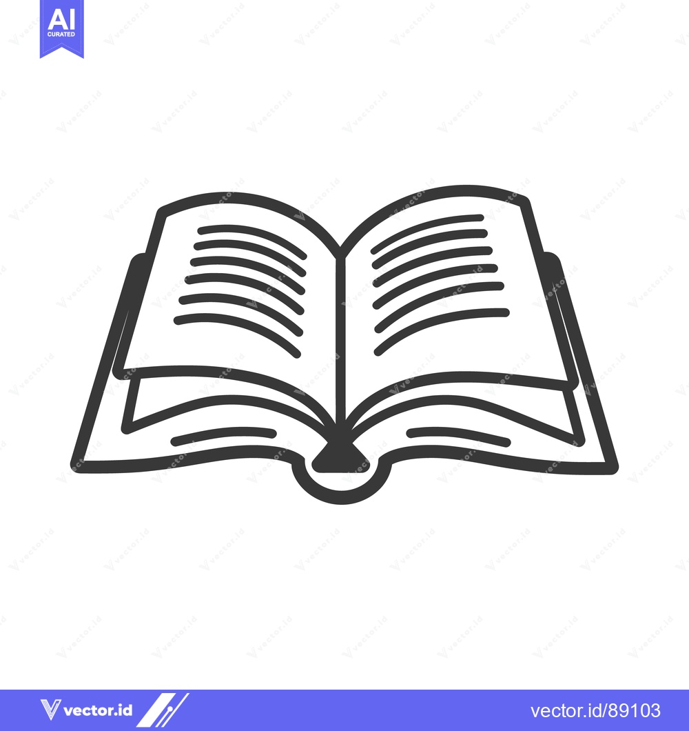 Premium Vector dari A simple vector line drawing of an open book layout