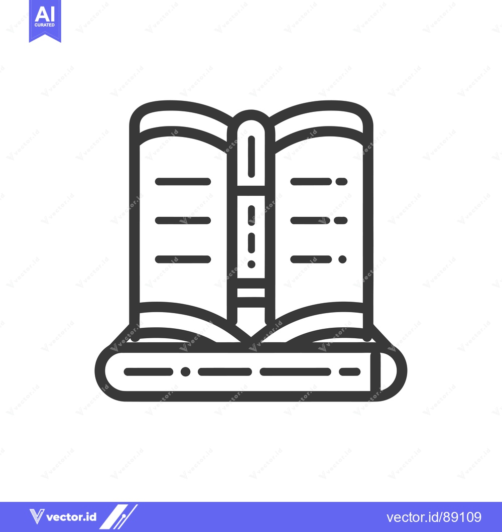Premium Vector dari Open Book with Bookmark Icon