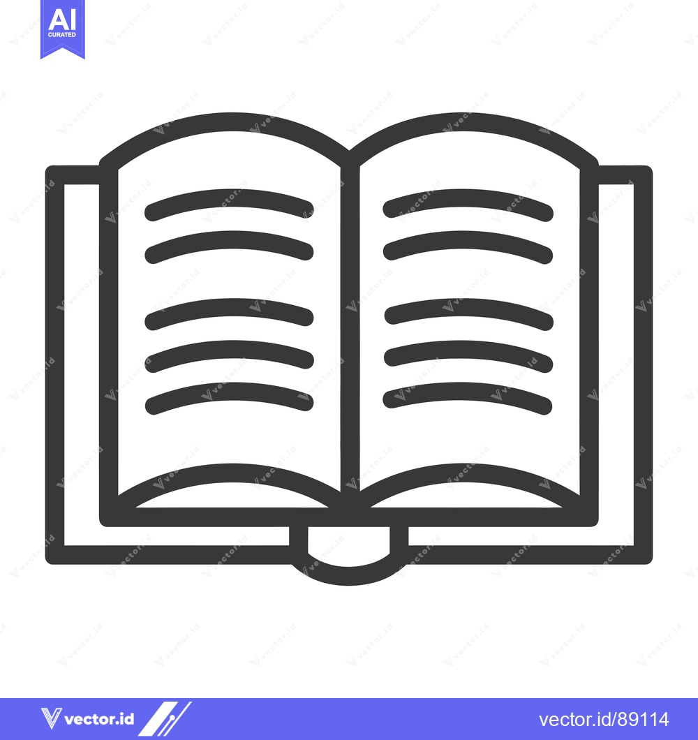 Premium Vector of Open Book with Curved Lines Inside Representing Pages