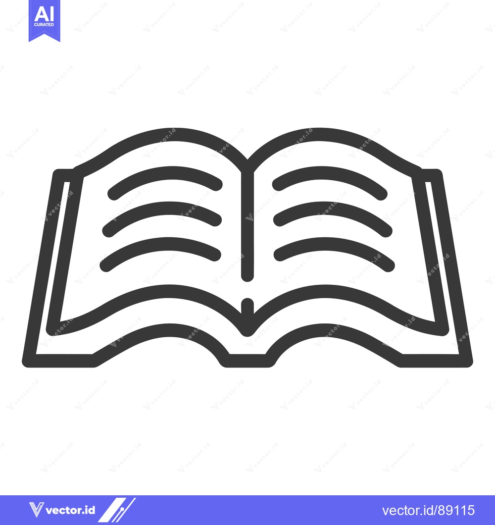 Premium Vector of Open Book with Curved Lines Representing Pages