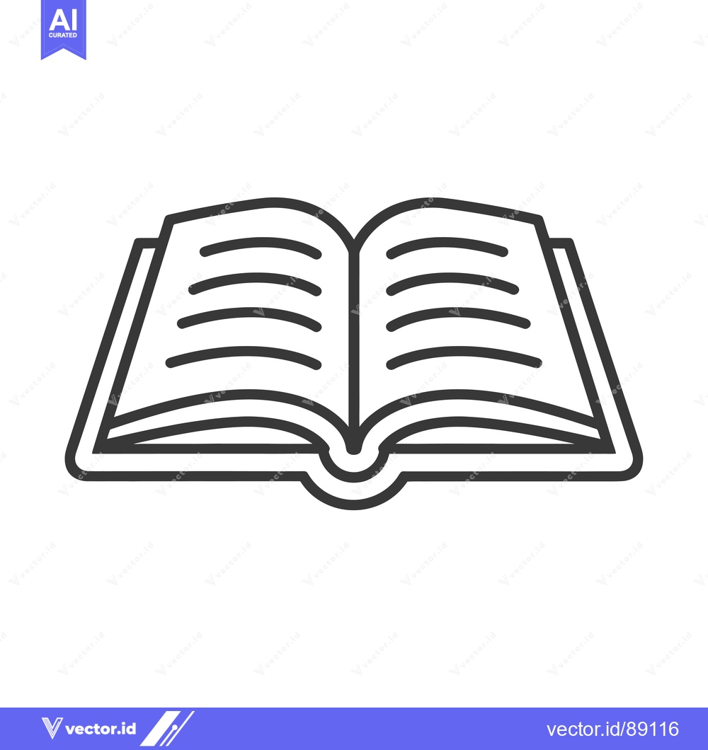 Premium Vector dari Open Book with Curved Pages and a Single Line Design