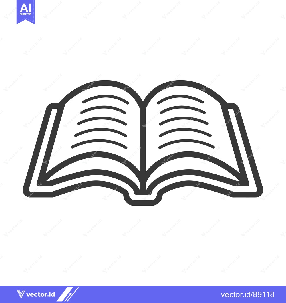 Premium Vector of Open Book with Curved Spine and Pages