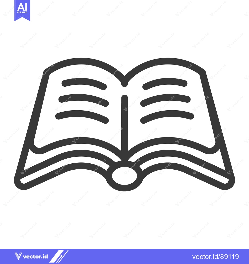 Premium Vector of Open Book with Curved Spine and Visible Pages