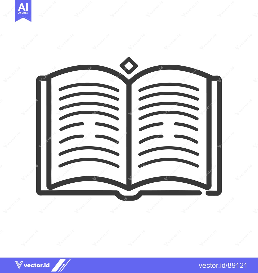 Premium Vector of Open Book with Detailed Lines and a Diamond on Top