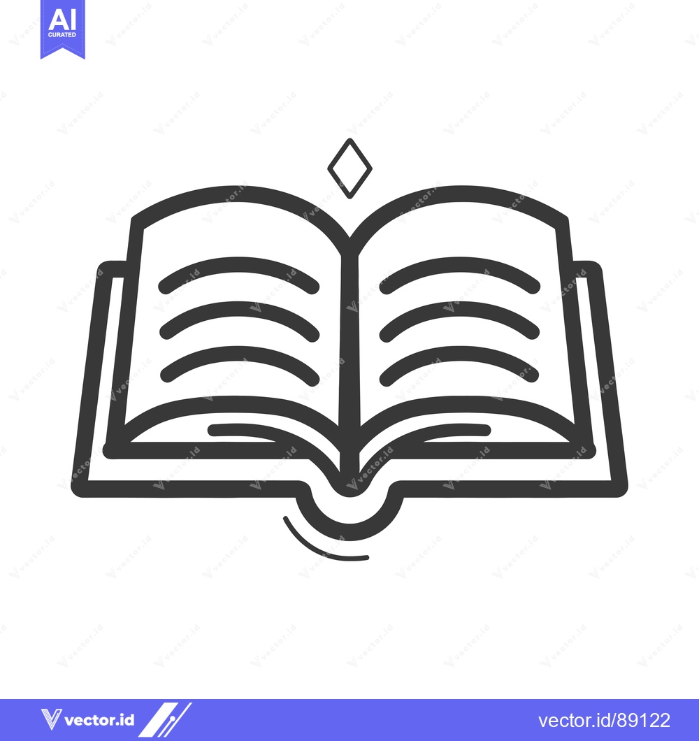 Premium Vector dari Open Book with Diamond and Curved Lines