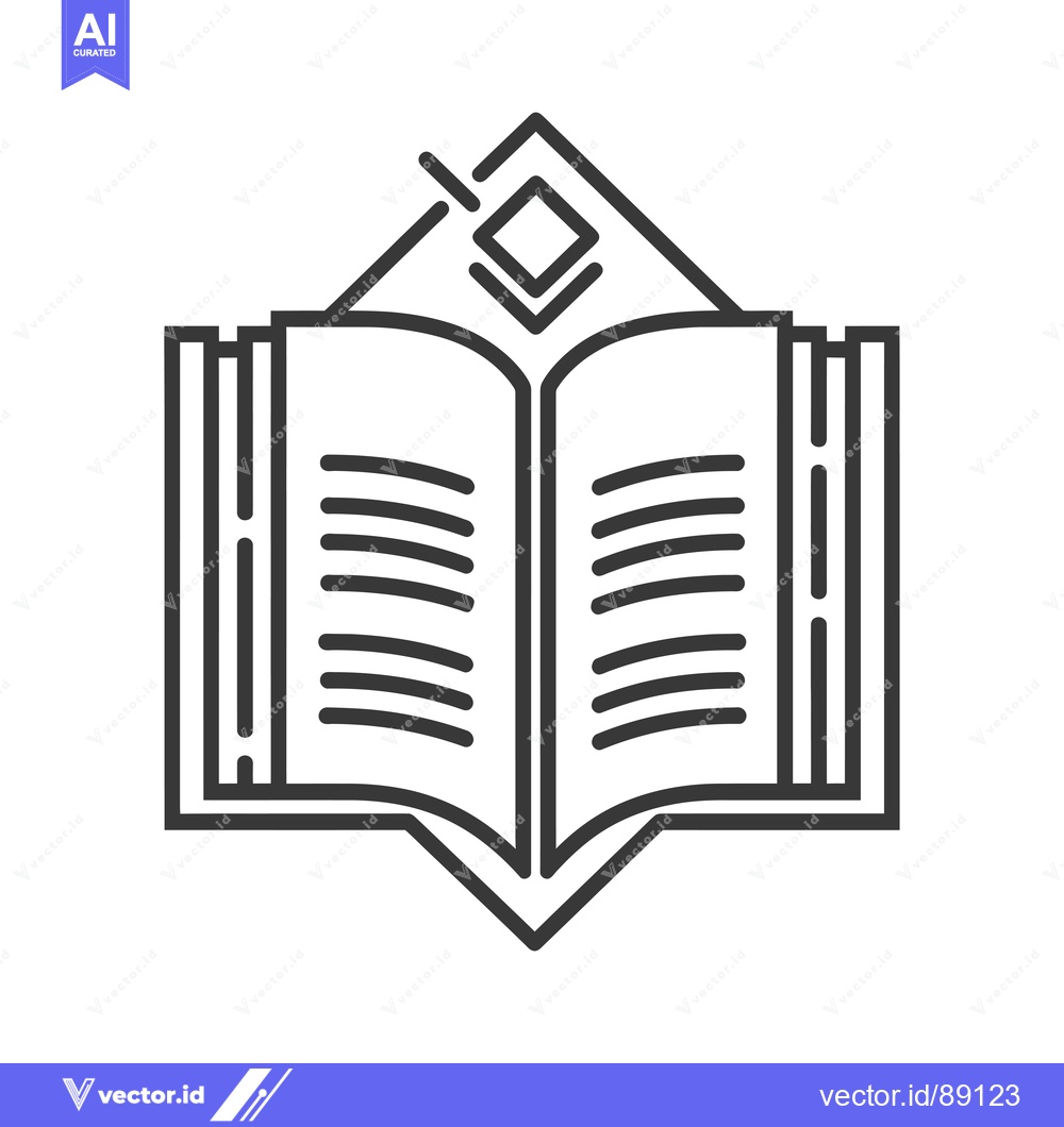 Premium Vector of Open Book with Diamond Shape on Top