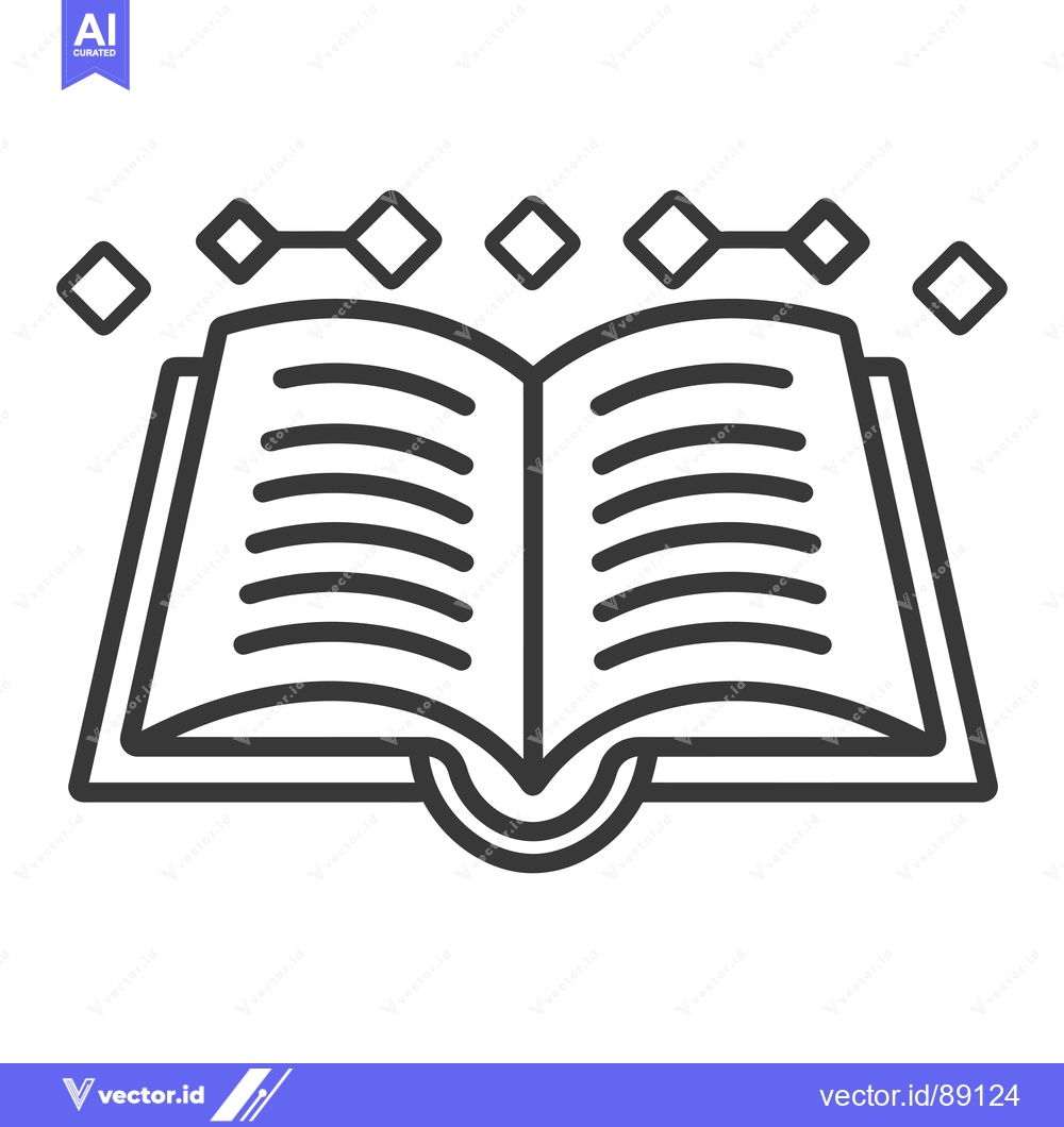 Premium Vector dari Open Book With Diamond Shapes Above It