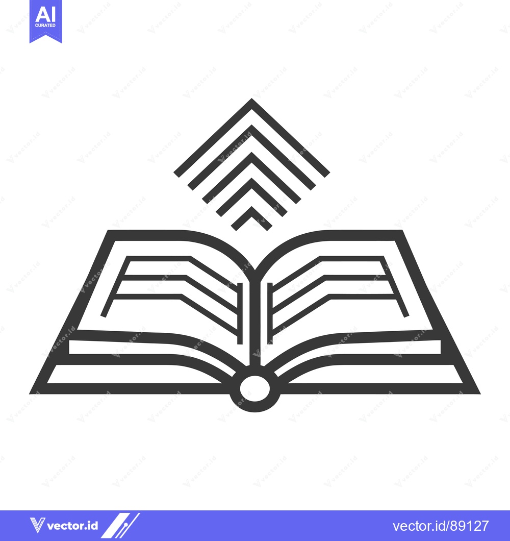 Premium Vector of Open book with geometric shape above it