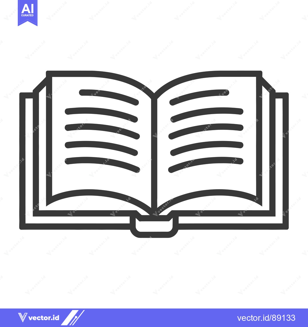 Premium Vector dari Open Book with Lines and Spine