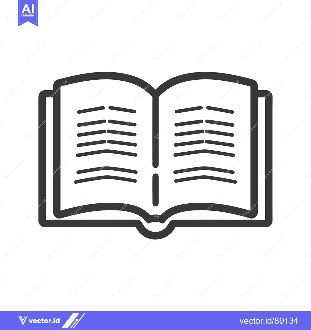 Premium Vector dari Open Book with Lines Representing Text