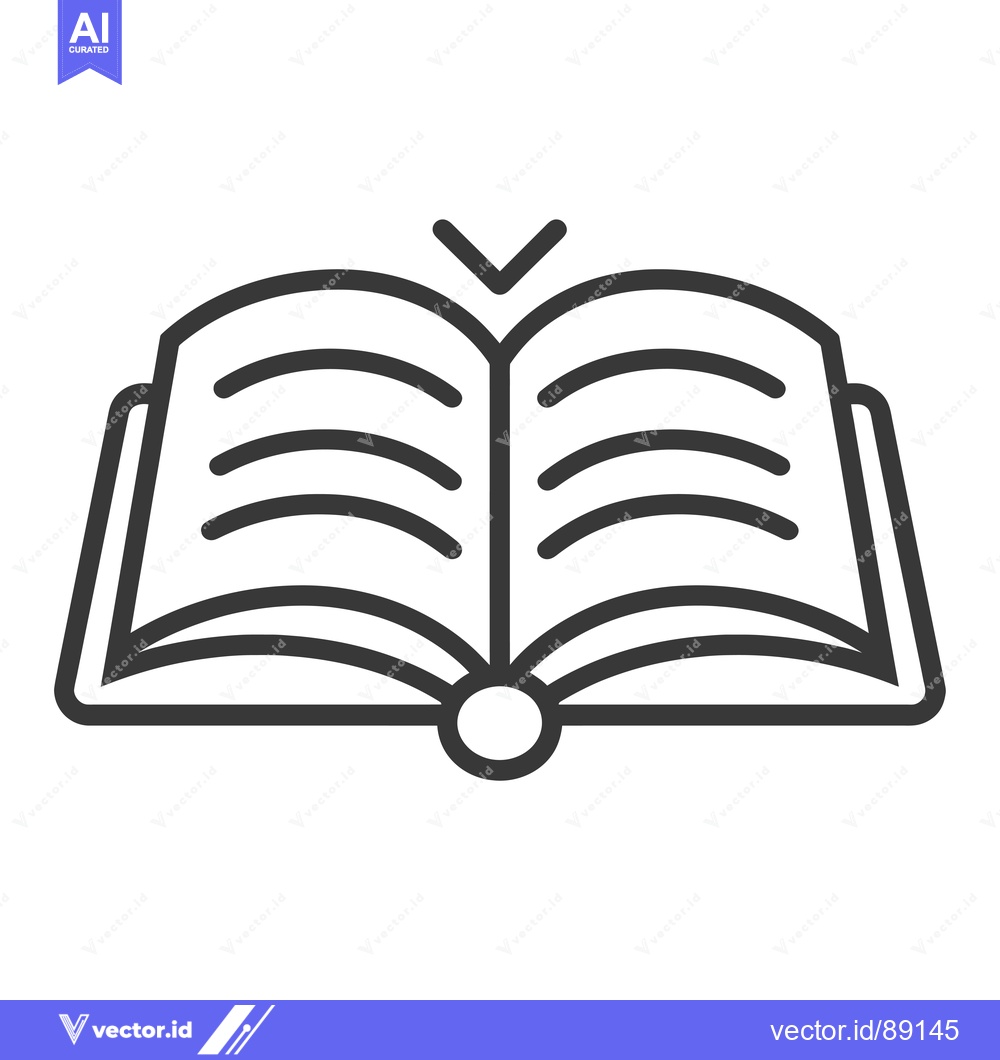 Premium Vector dari Open Book with Rounded Spine and Creased Pages