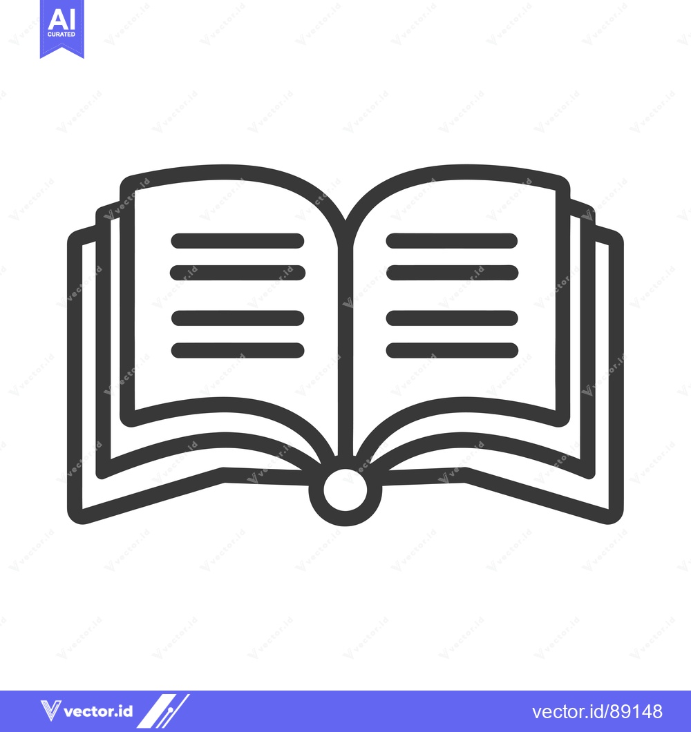 Premium Vector dari Open Book with Simple Line Art Design