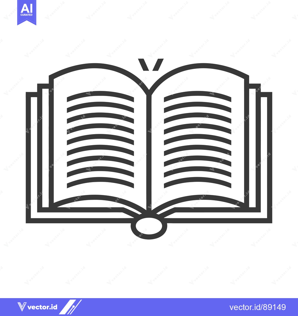 Premium Vector dari Open Book with Simple Line Art Style