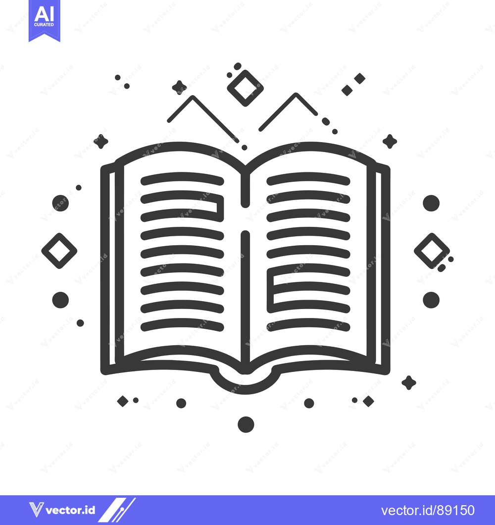 Premium Vector dari Open Book with Sparkling Magic Effect