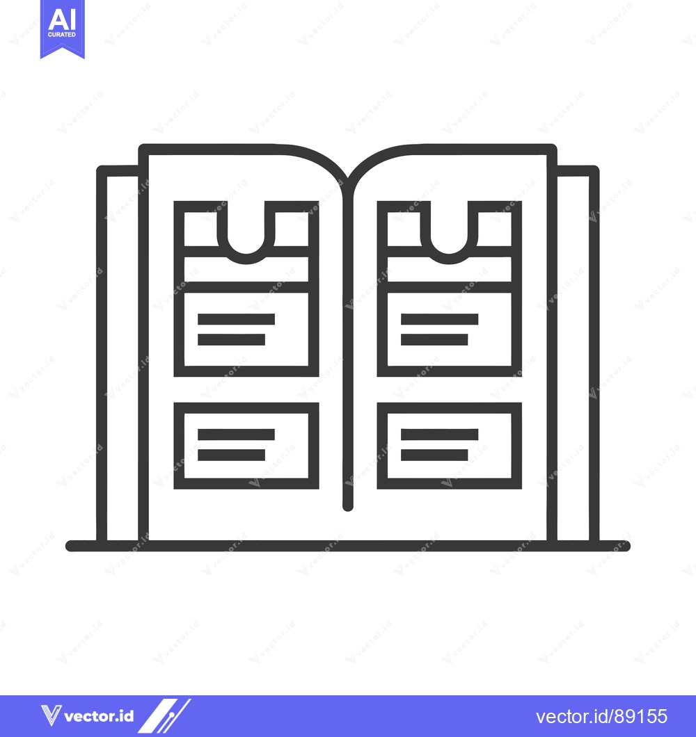 Premium Vector dari Open book with two pages, each divided into three sections.
