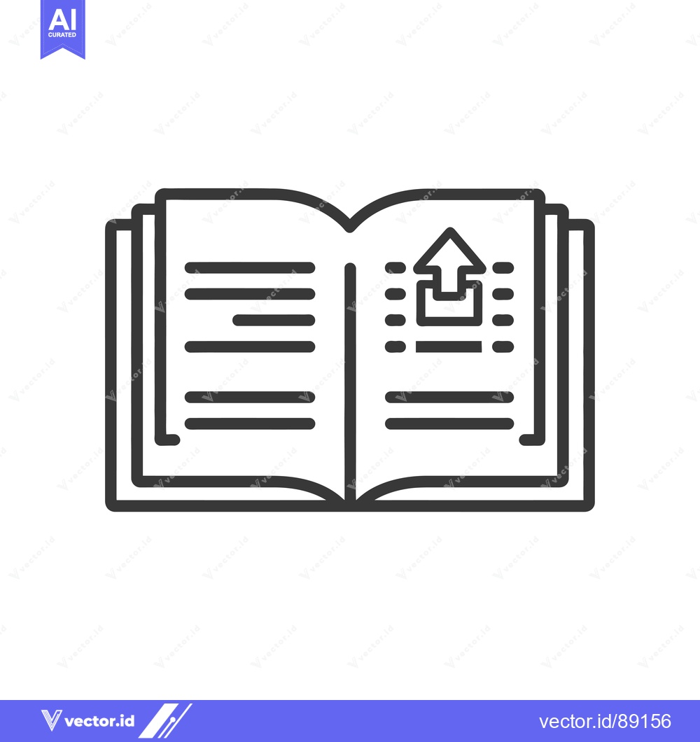 Premium Vector dari Open Book with Upload Symbol Icon