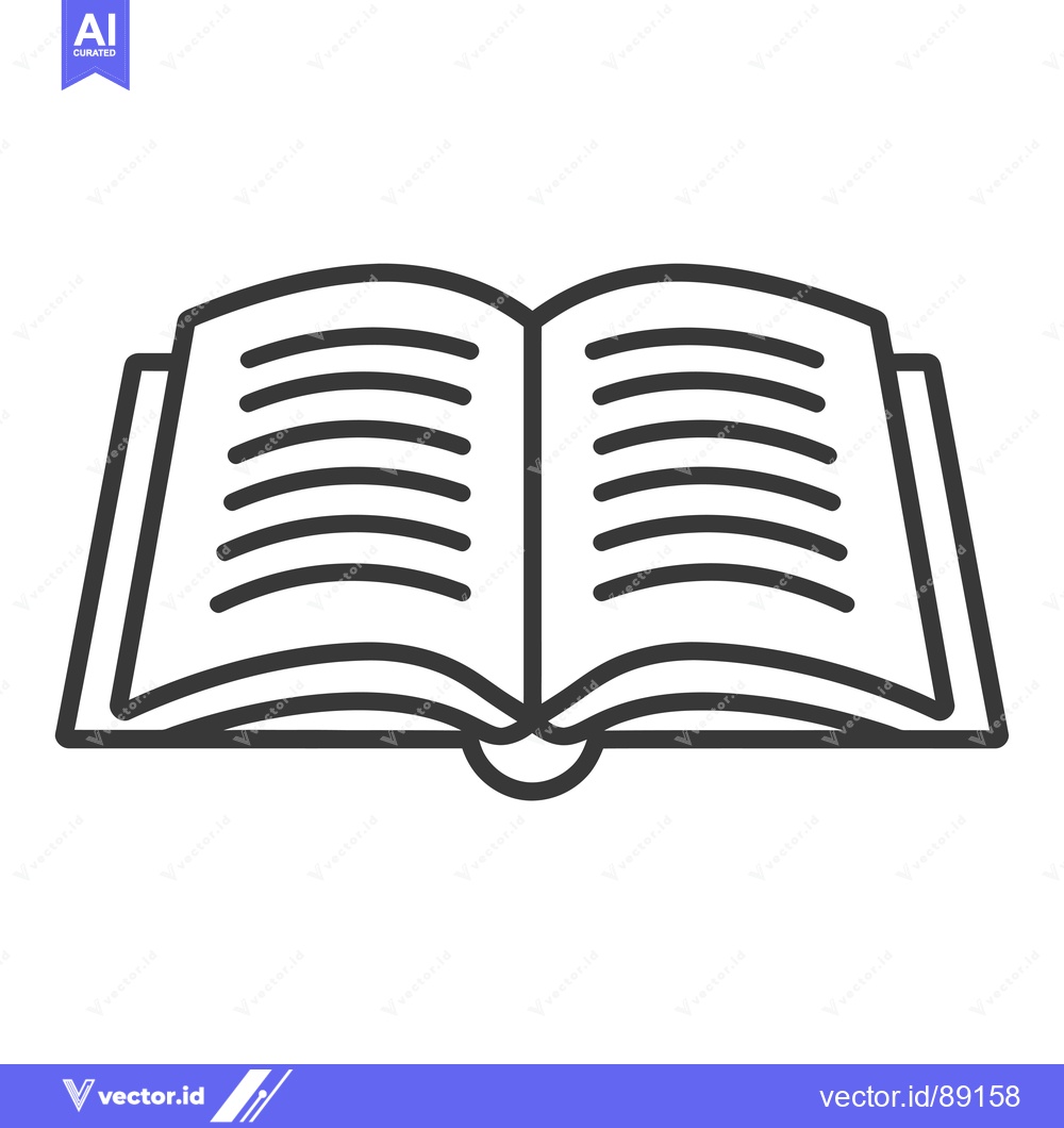 Premium Vector dari Open Book with Visible Pages and Spine