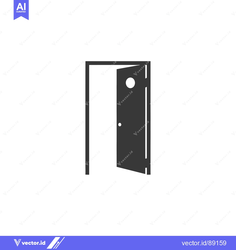 Premium Vector dari Open door with a peephole and a handle