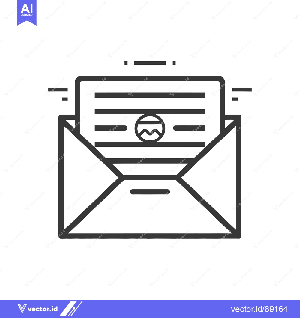 Premium Vector dari Open Envelope with a Letter and an At Symbol Inside