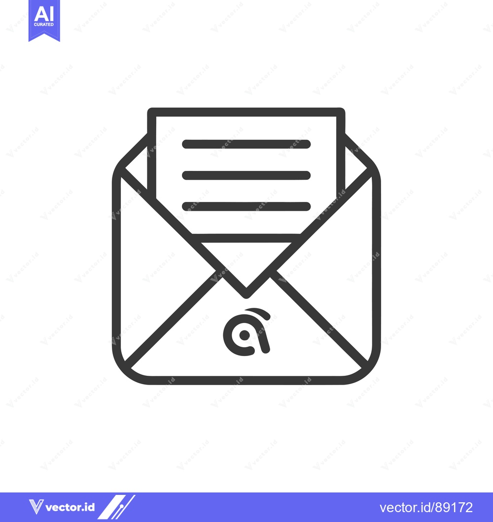 Premium Vector dari Open Envelope with an "At" Symbol inside