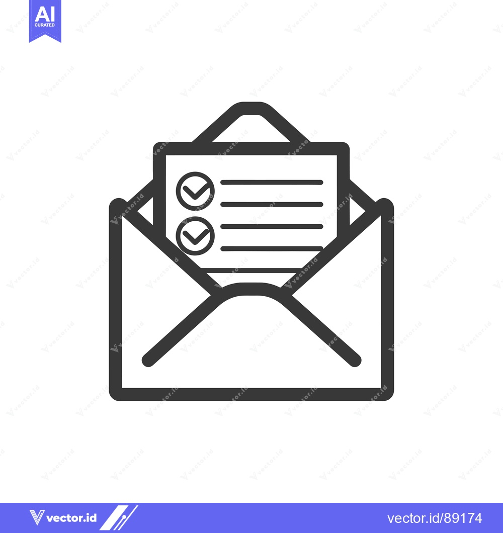 Premium Vector of Open Envelope with Checked To-Do List