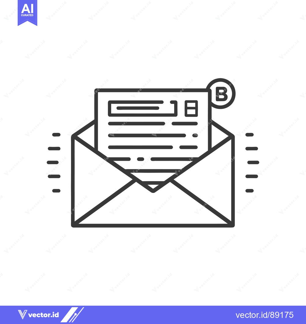 Premium Vector dari Open Envelope with Letter and Badge