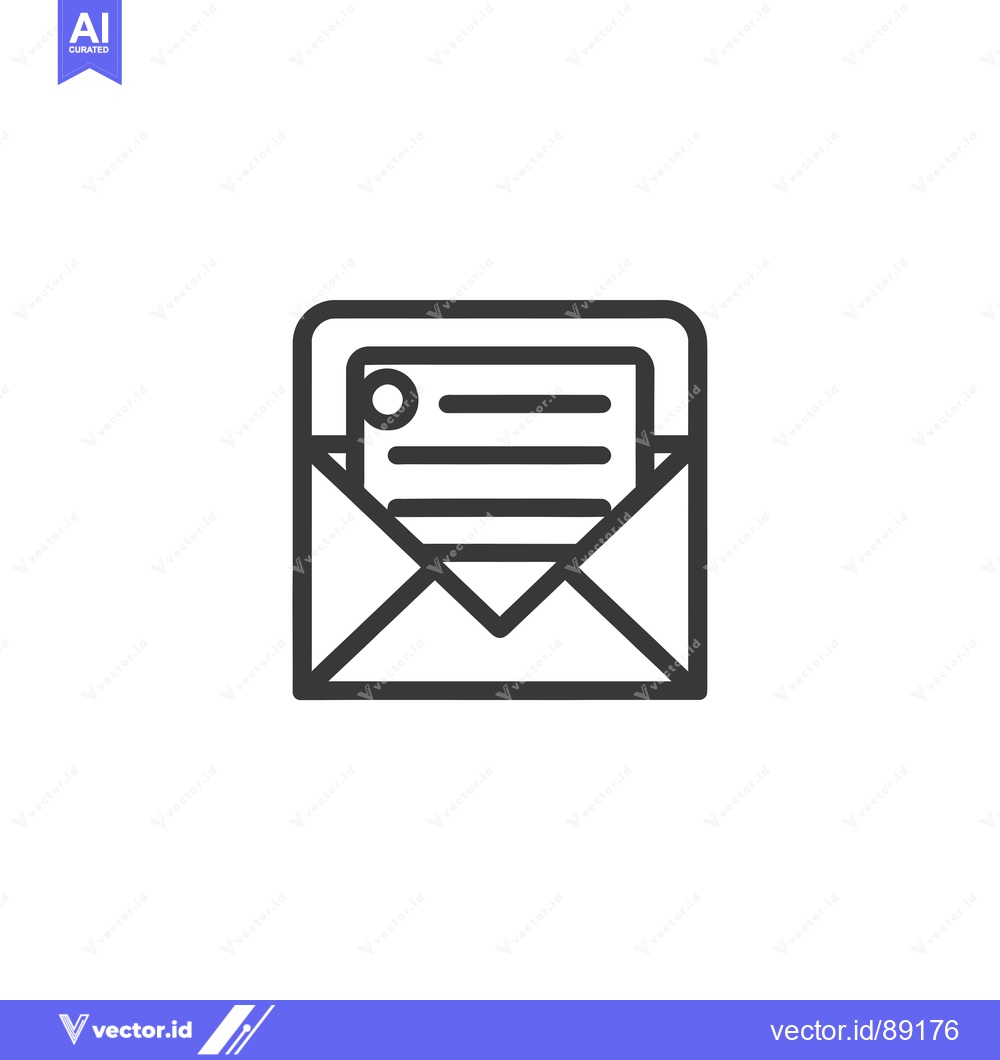 Premium Vector dari Open Envelope with Letter and Circle Icon