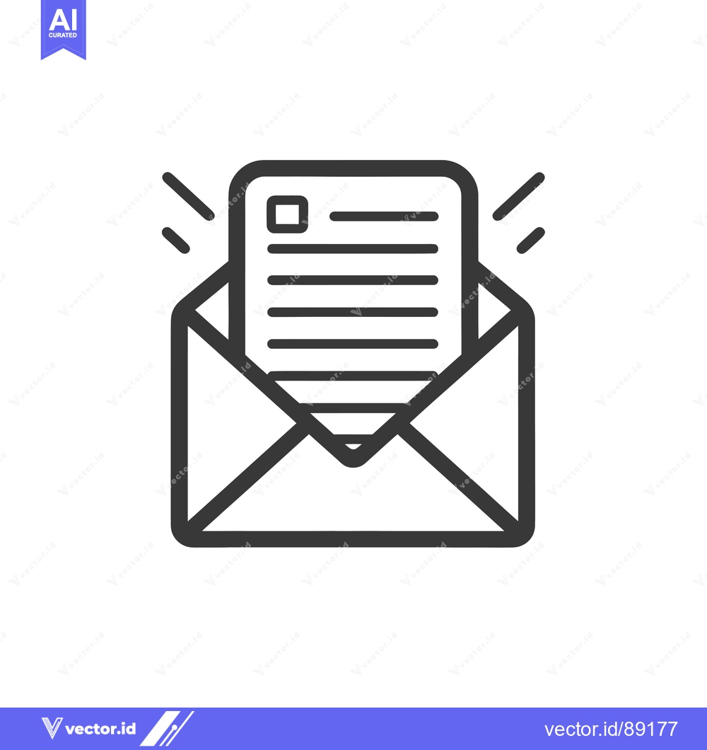 Premium Vector dari Open Envelope with Letter and Lines Radiating Outward