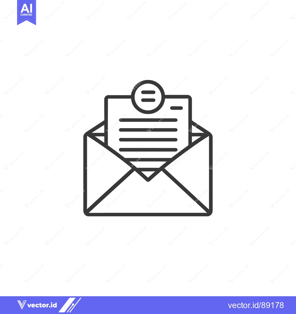 Premium Vector dari Open Envelope with Letter and Notification Icon