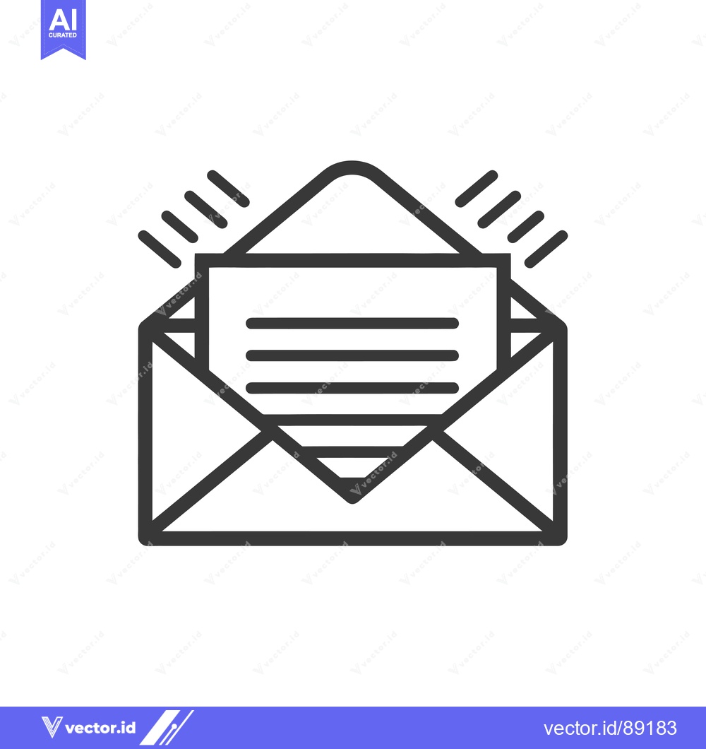 Premium Vector dari Open Envelope with Message and Shining Light Rays