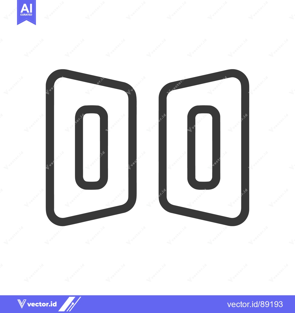 Premium Vector dari Symmetrical Abstract: Two Rounded Rectangles in Dark Gray Outline