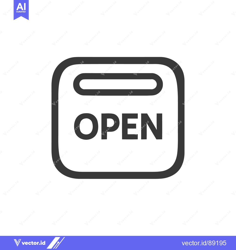 Premium Vector dari Minimalist Open Sign Icon with Rounded Edges and Bold Typography