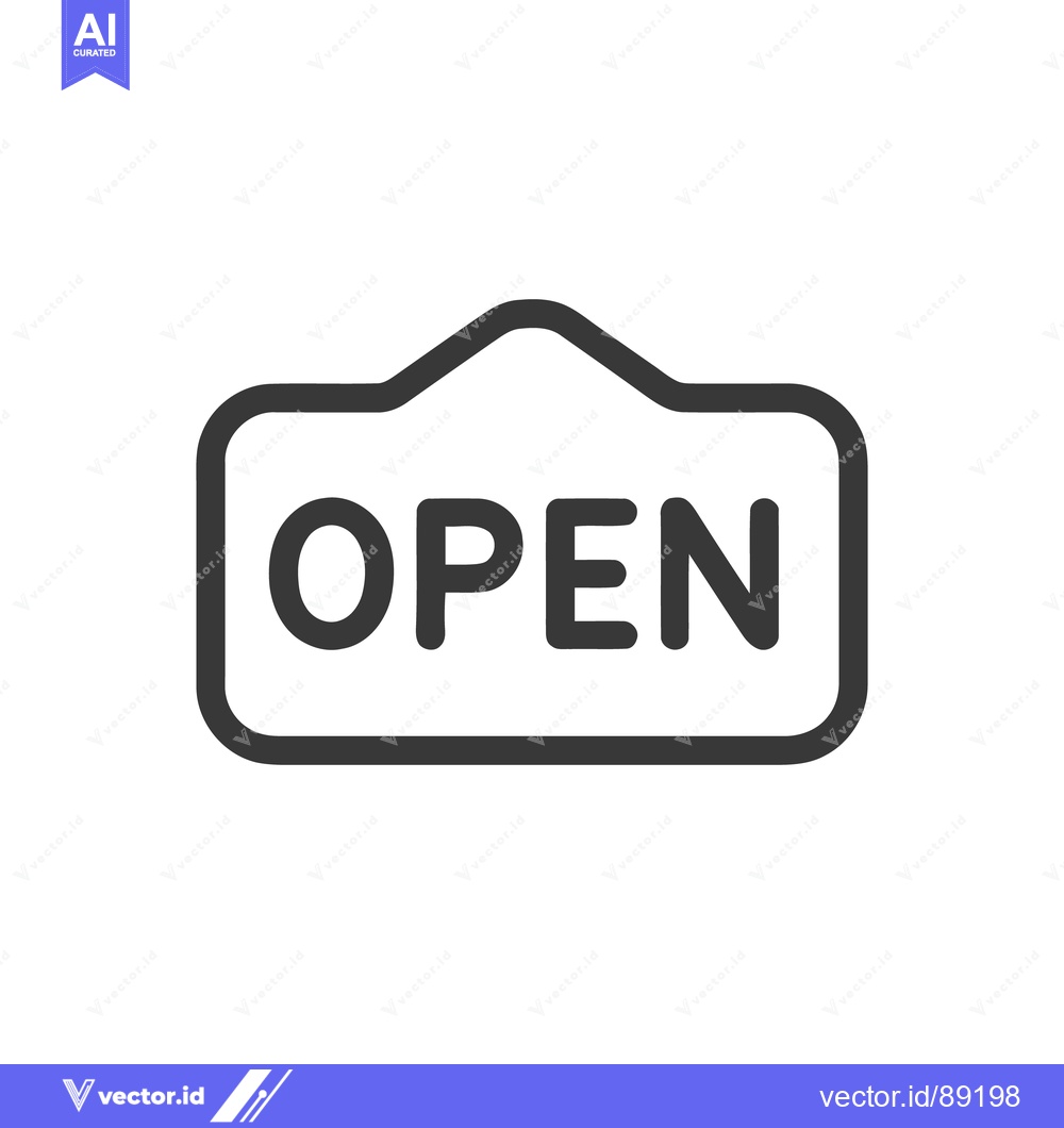 Premium Vector dari Simple Open Sign Icon, Business Availability, Storefront Welcome, Mini