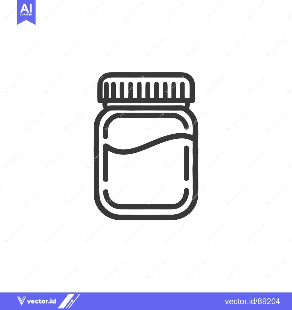 Premium Vector dari Simple Jar Outline: Minimalist Design with Liquid Content Inside