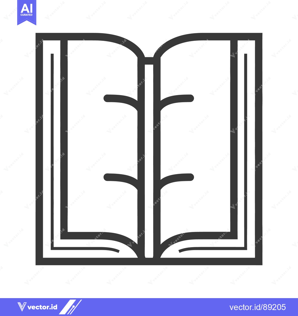 Premium Vector dari An illustrated open book featuring a stylized spine element