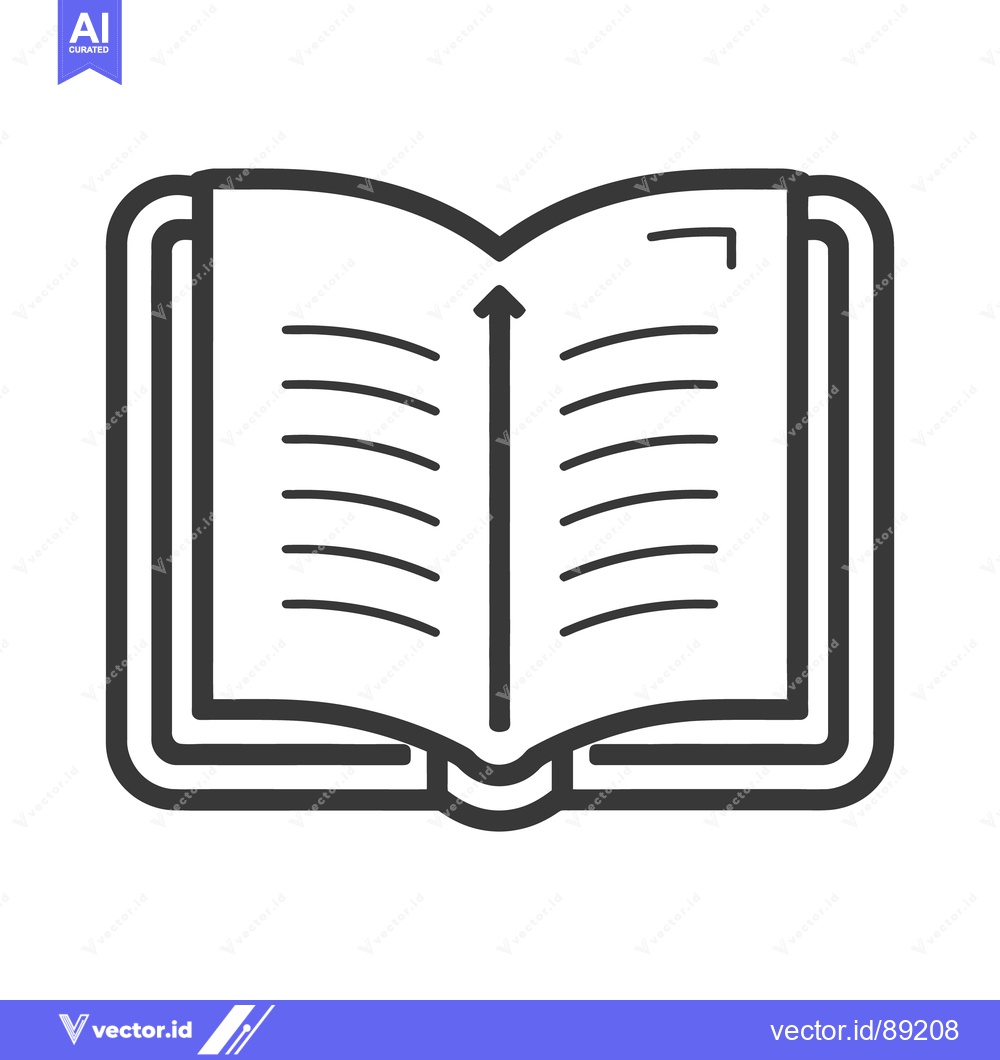 Premium Vector dari Open book icon with arrow depicting reading and learning