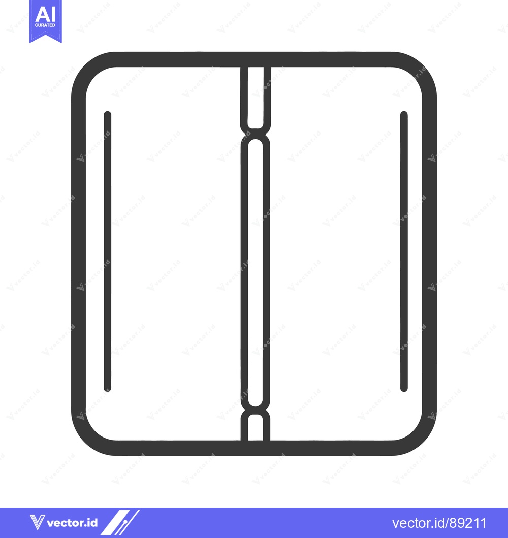 Premium Vector of A simple stylized graphic illustrating a central zipper outline