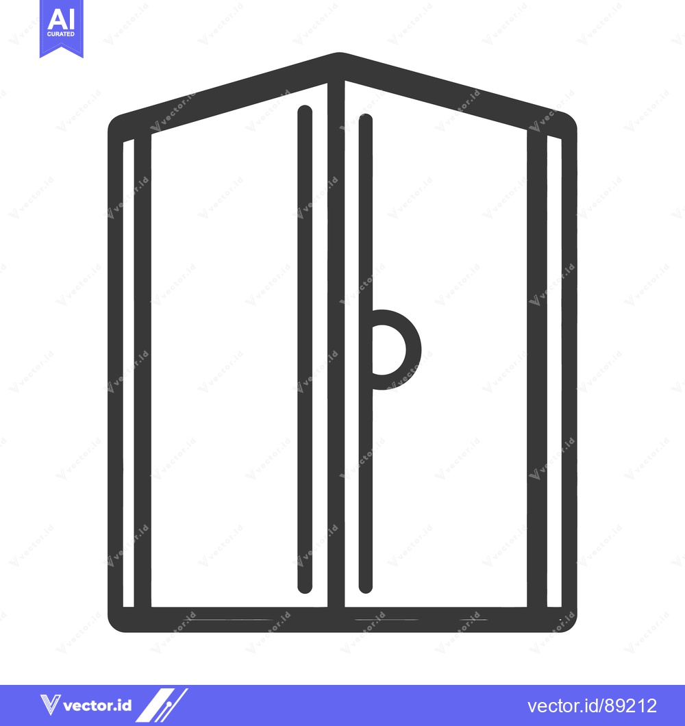 Premium Vector dari A simple line drawing of a shower or bathroom enclosure