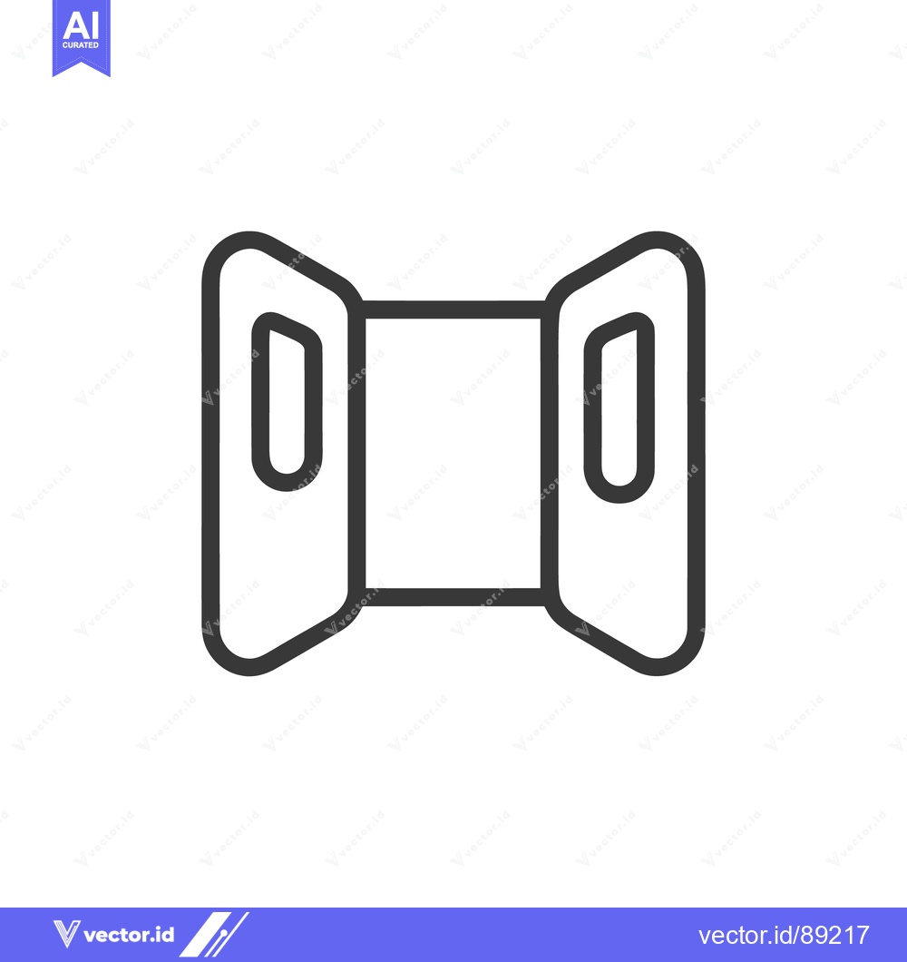 Premium Vector of Minimalist Icon of Open Doors, Simple Line Art on White Background