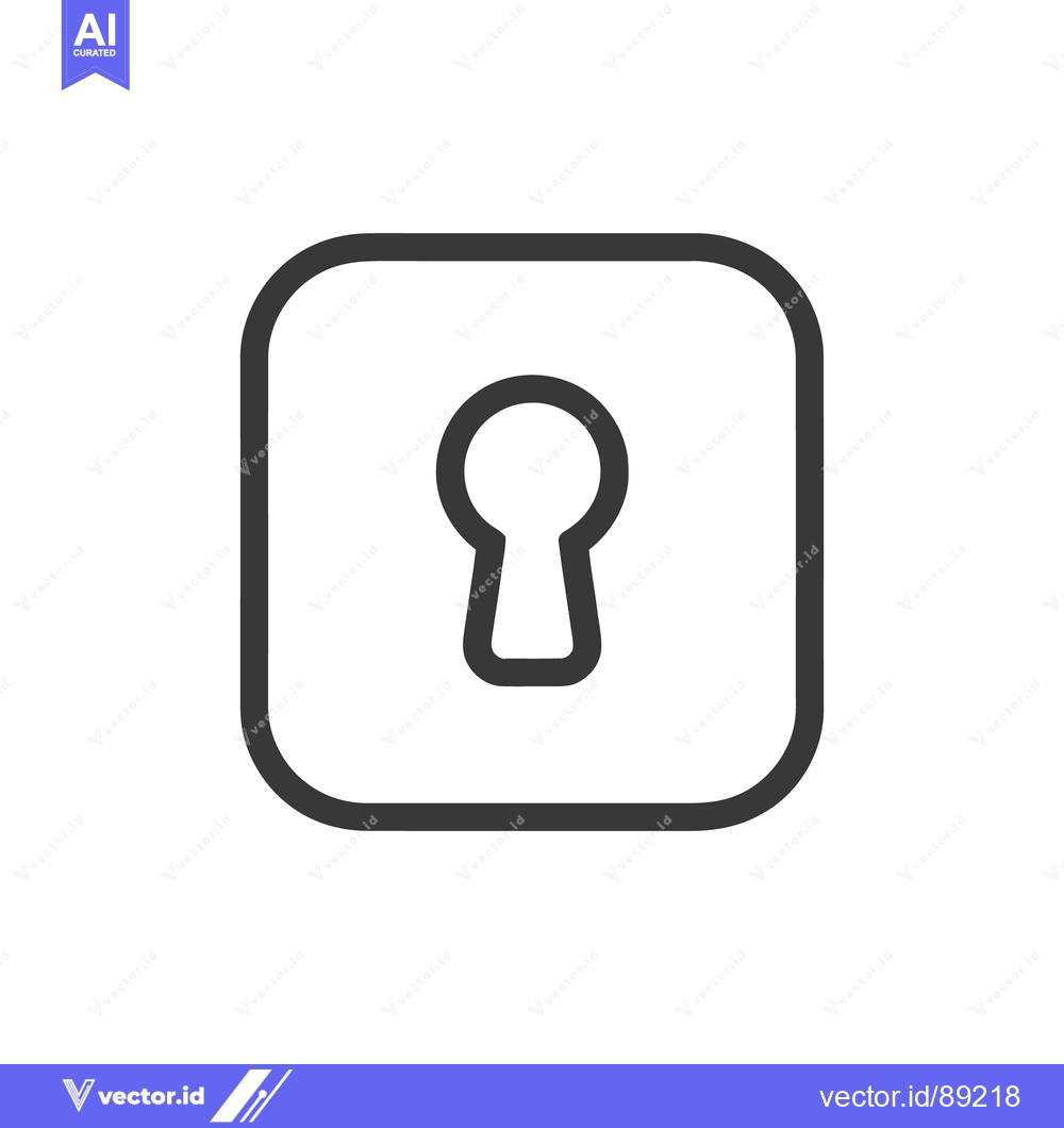Premium Vector dari Keyhole Icon in Rounded Square, Security Symbol, Minimalist Design