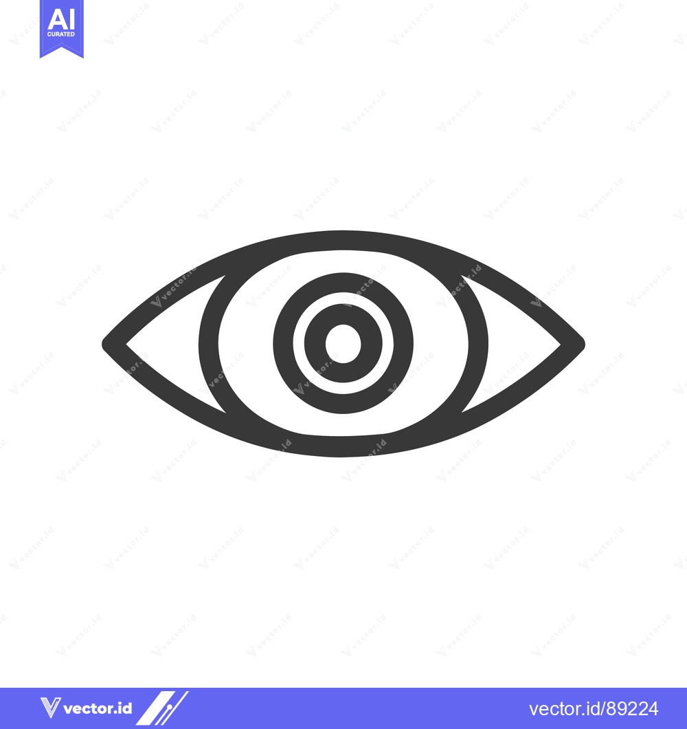 Premium Vector of Minimalist Eye Icon with Concentric Circles on White Background
