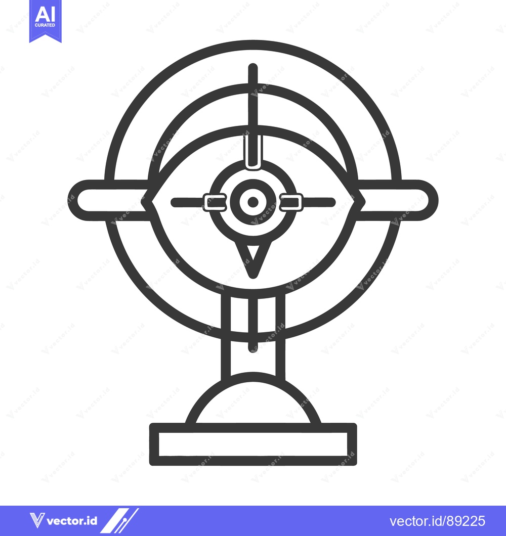 Premium Vector dari A stylized black and white illustration of a aiming reticle