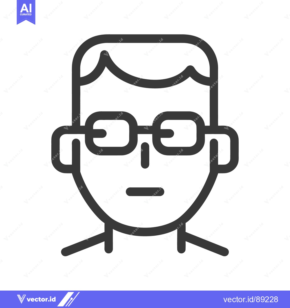 Premium Vector of Simple stylized illustration depicting a person wearing square framed