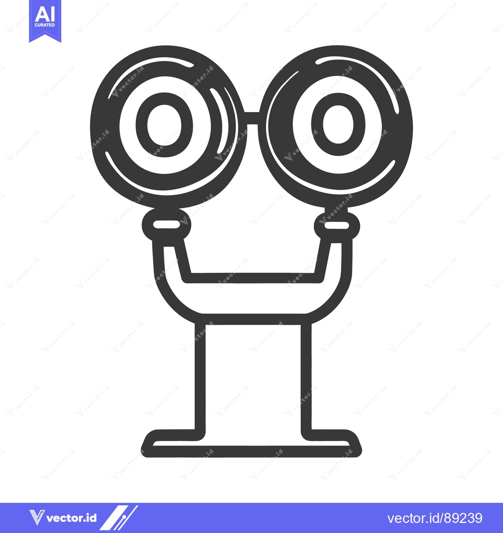 Premium Vector of A Simple Black And White Illustration Of Binoculars On A Stand