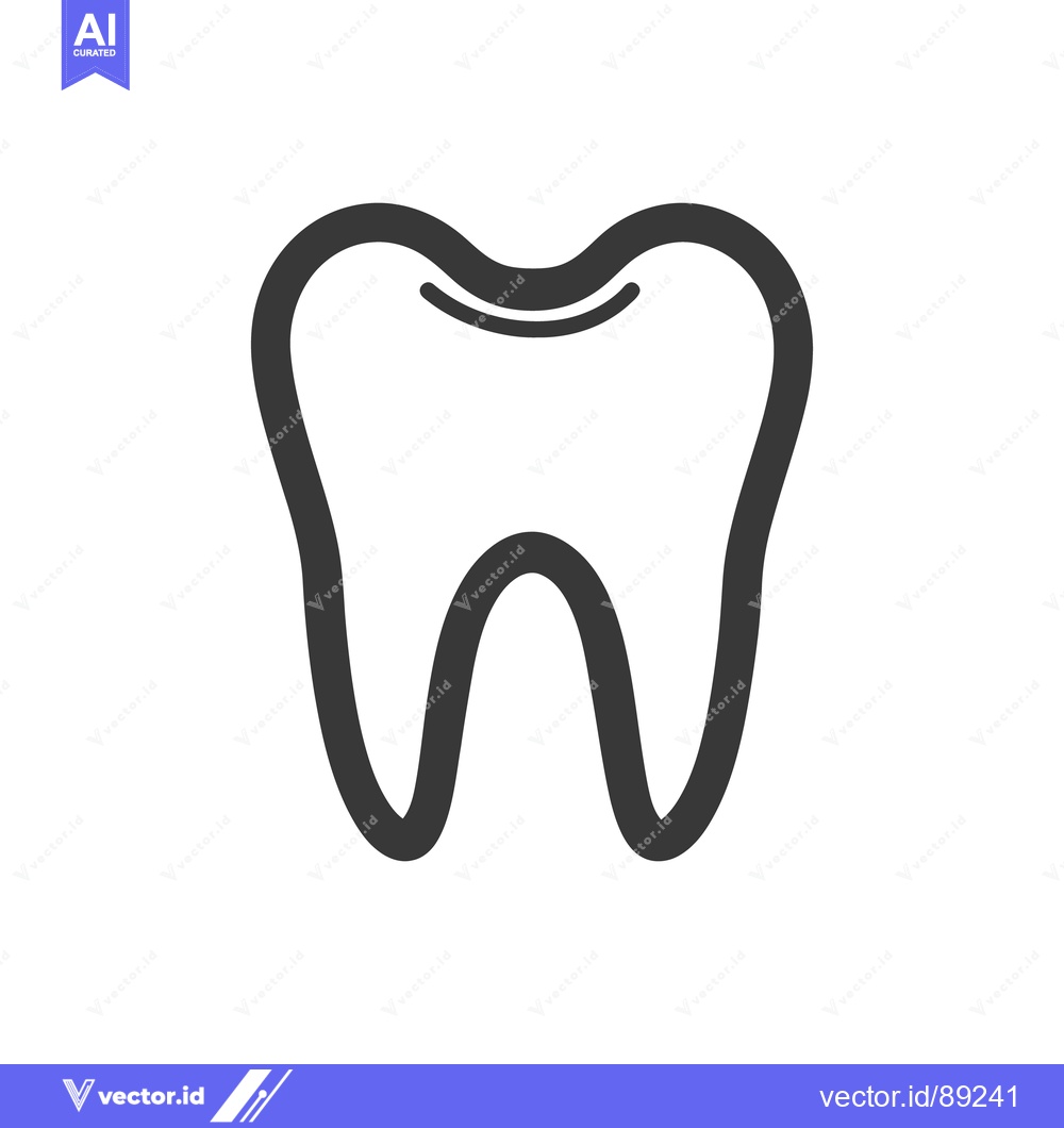 Premium Vector dari Isolated black and white outline image representing a human molar
