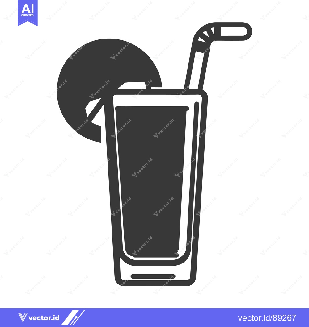Premium Vector of Simple black and white illustration of a refreshing beverage